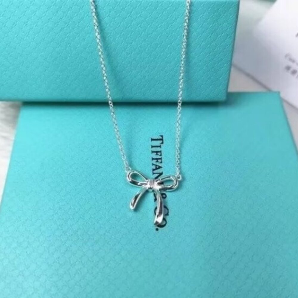 ***** SOLD-NOT FOR SALE*****Tiffany & Co. Silver Bow Necklace